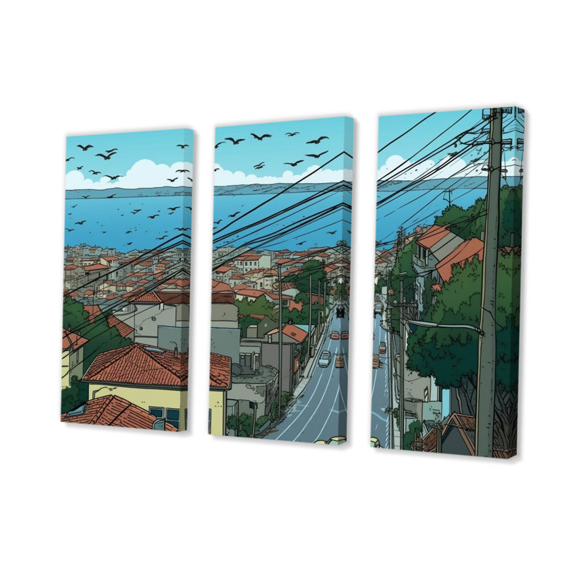 Ensemble de décorations murales de la baie de San Francisco - San Francisco, H 32 po x l 48 po x P 1 po