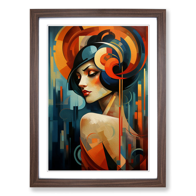 Single Picture Frame Print on Wood, Walnut Framed, 64cm H x 46cm W