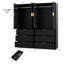 Armoire-penderie de 70,9 pouces de hauteur, armoire à 2 portes avec miroir intégré, armoire à 3 tiroirs (ensemble de 2)-1184509486