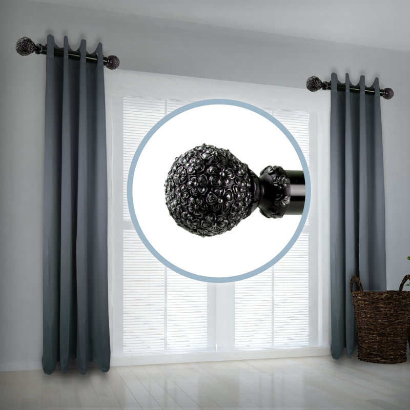 Tringle à rideaux simple Lula Lush, Noir