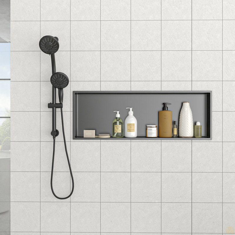37" x 13" Stainless Steel Shower Niche, 3.94'' H x 37'' W x 13'' D, Gunmetal Black