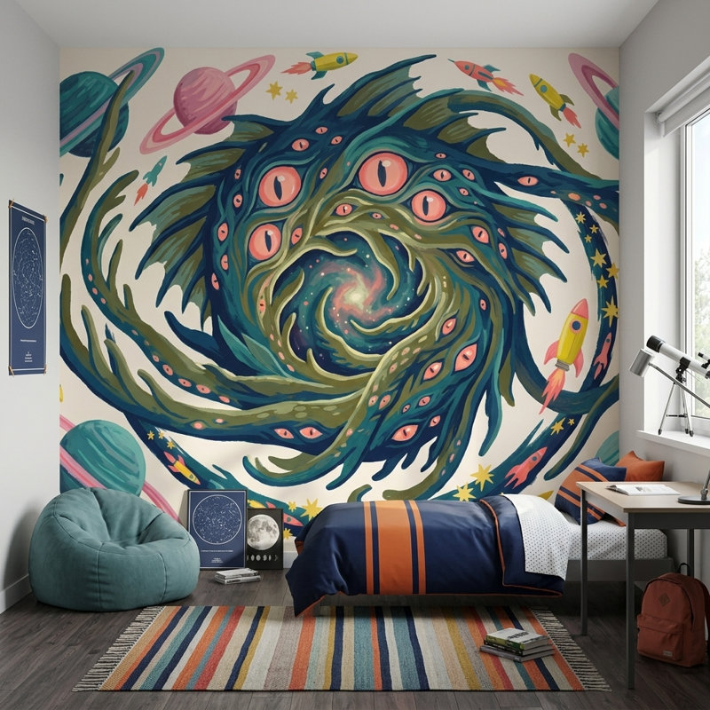 Décoration murale galaxie Galaxy vortex Space, 120 po x 96 po, Peler et coller