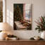 " Holiday Feast Table With Tree And Snow View Christmas " Painting-1858155662