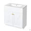 Meuble-lavabo 30 po avec lavabo en céramique, poignées dorées, portes à fermeture douce-798778929