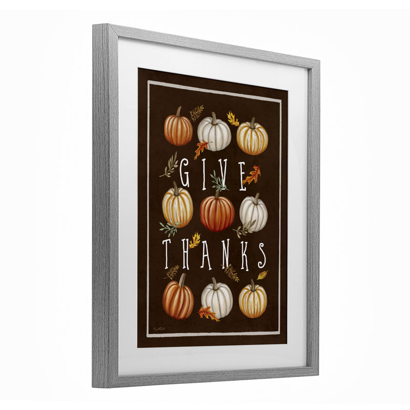 Offrez des mercis avec des citrouilles variées, impression sous verre, conception par Elizabeth Tyndall, H 16 po x l 13 po