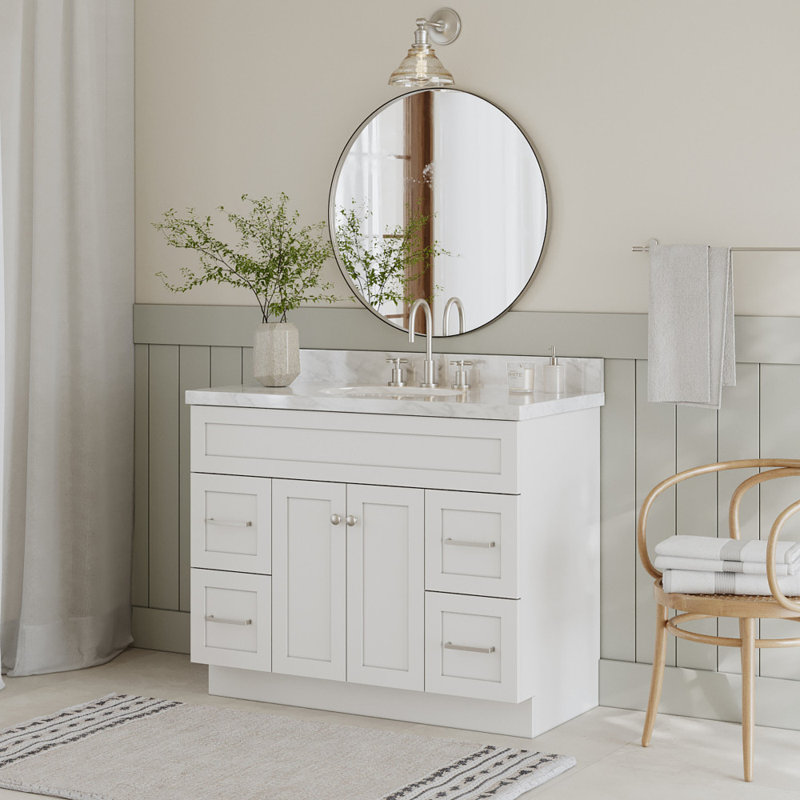 Base de meuble-lavabo simple 42 po Paulla, Blanc