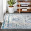 Tapis gris clair / bleu clair à motif médaillon persan Lazaro-349635737