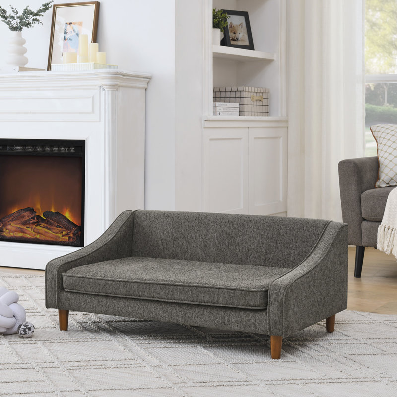Canapé-lit surélevé durable et confortable avec accoudoirs irréguliers modernes, idéal pour la détente des chiens de taille moyenne et grande