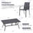 6 - Person Steel Patio Dining Set Umbrella Hole Included Rectangular Table-98781148