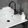 Kingston Brass Quadras 25-Inch Ceramic Console Sink with Stainless Steel Base and Shelf