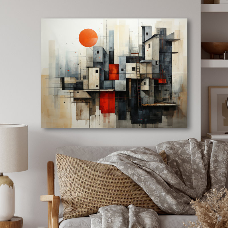 «Abstract Architectures II», art mural abstrait en métal, H 12 po x l 20 po x P 1 po