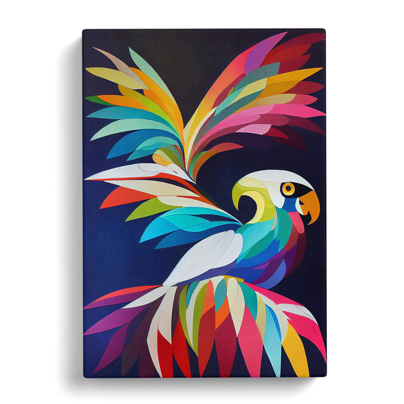 Cockatoo Geometric - Wrapped Canvas, 76cm H x 50cm W x 3cm D