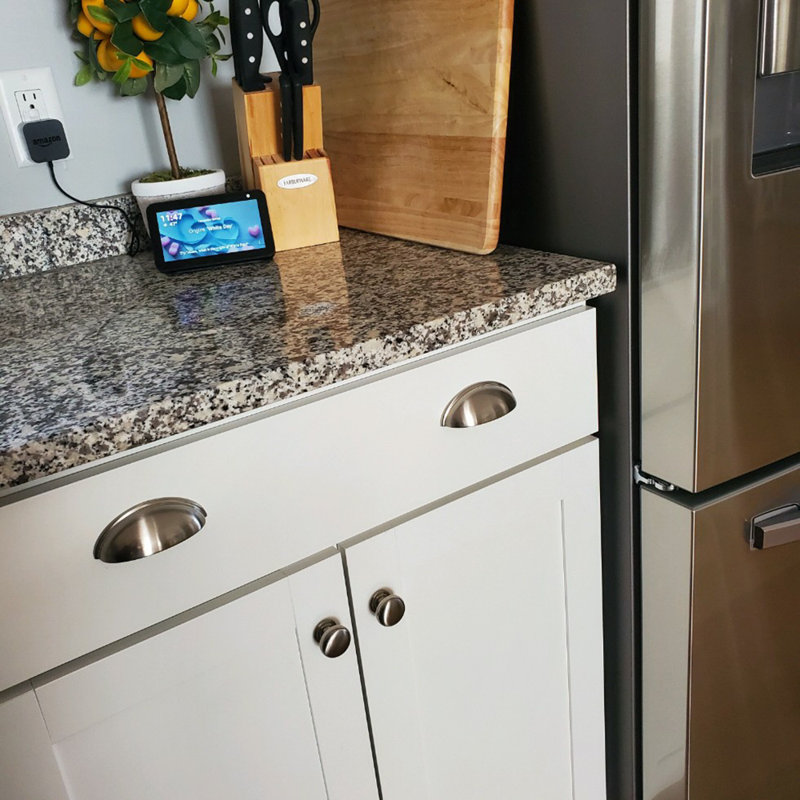 Florence 3" Center to Center Cup/Bin Pull, Satin Nickel