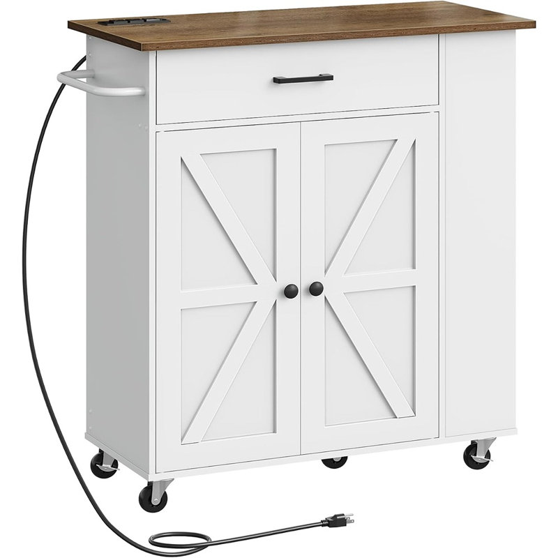 Chariot roulant de cuisine avec armoire de rangement et station de recharge