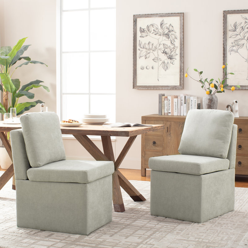 Chaise d'appoint rembourrée Harriotte, Gris clair