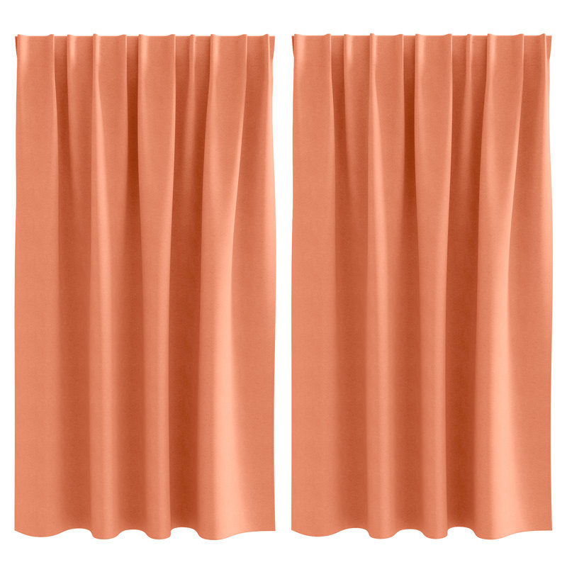 Curtains With Curtains 2 Pcs Polyester, 140cm Width x 140cm Drop, Terracotta