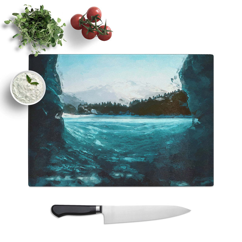 Tempered Glass Ice Tunnel Chopping Board, 39 cm W x 28.5 cm L