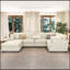 Canapé modulaire en U avec repose-pieds mobile-1113810685