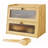 Double Layer Large Bamboo Bread Box For Kitchen Counter, Wooden Large Capacity Bread Storage Bin With Window Bread Holder (Brown)-111245695