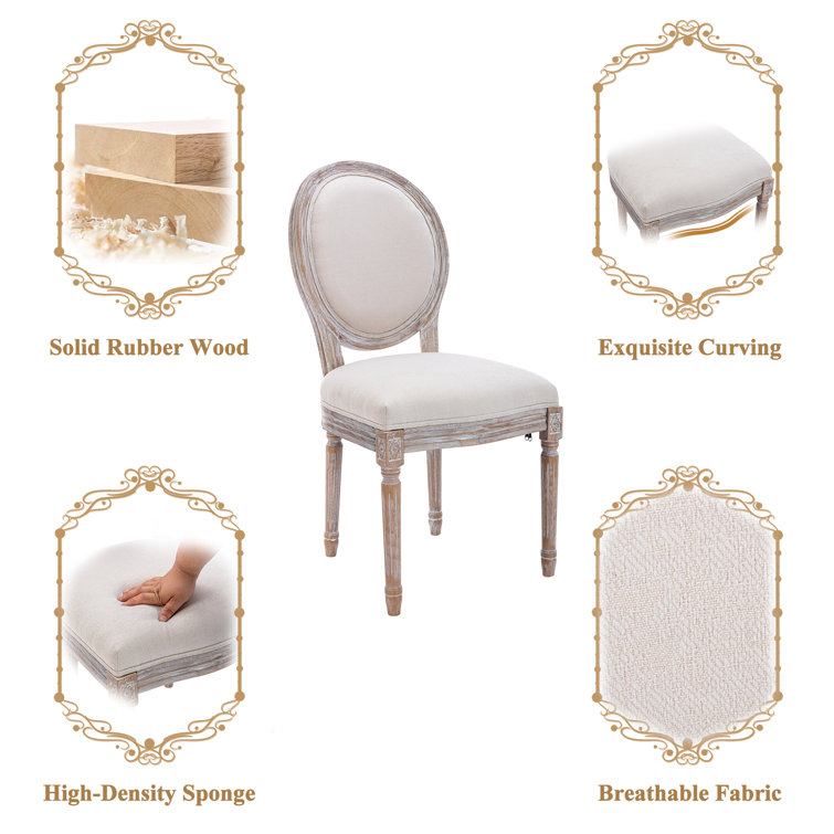 One Allium Way® Tiffanie Linen King Louis Back Side Chair in Beige, Wayfair in 2023