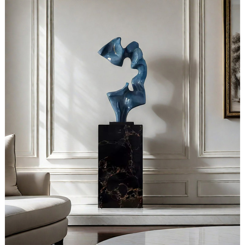 Figurine Creative Sculpture, Noir; Bleu