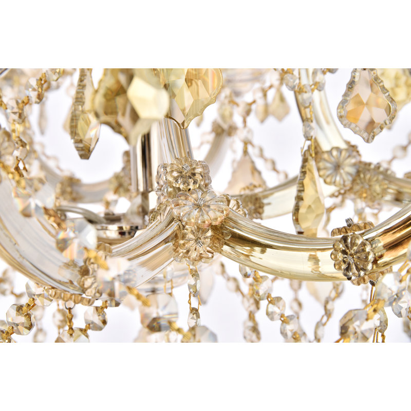 Stockard 13 - Light Glass Chandelier, Golden Teak, Royal Cut, Golden Teak (Smoky)