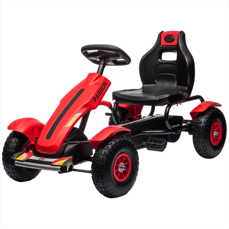 Voiture d'extérieur avec châssis en métal Pp et métal rouge, conception ajustable et structure en métal, 47,6 x 22,8 x 24 po