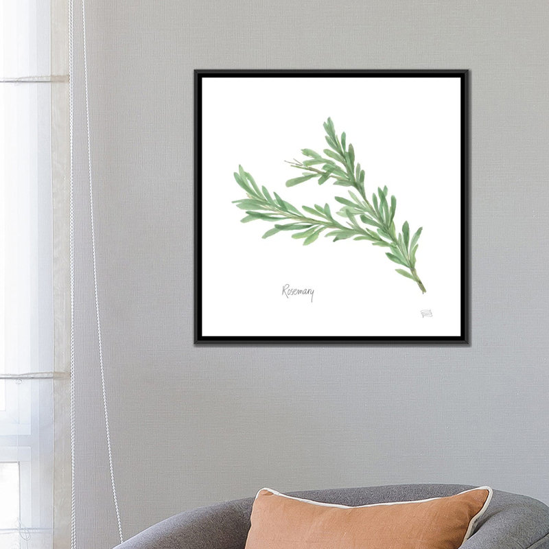 « rosemary », reproduction d’art sur toile tendue, H 18 po x l 18 po x P 1,5 po, Toile avec cadre noir, Pas de tapis
