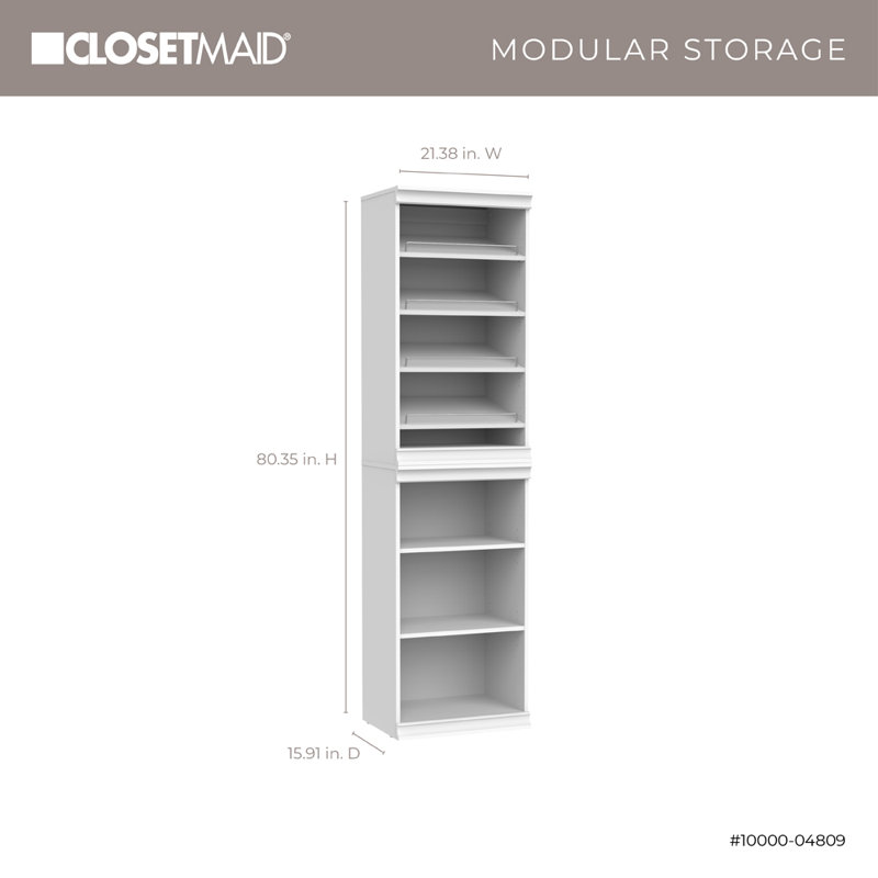 White Adjustable 7-Shelf Modular Closet Storage System