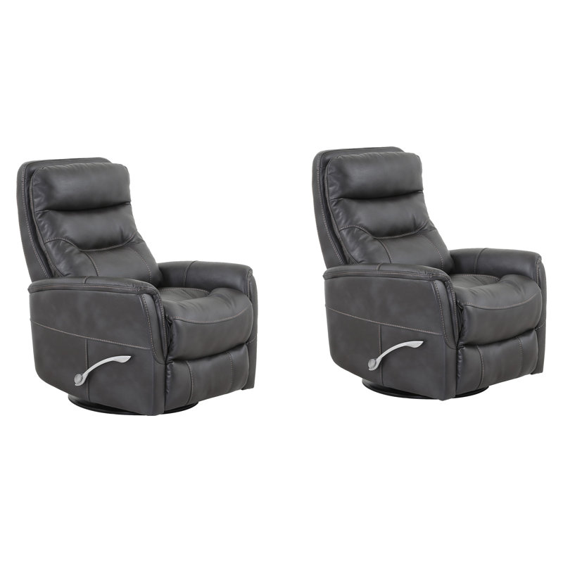 Ensemble de deux fauteuils inclinables et pivotants Akeelah Simon, Gris
