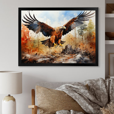 Aigle en vol chasse sur toile