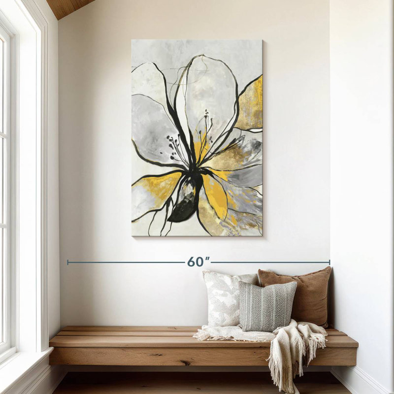 Harnek Outline Floral II, version jaune, H 45 po x l 30 po