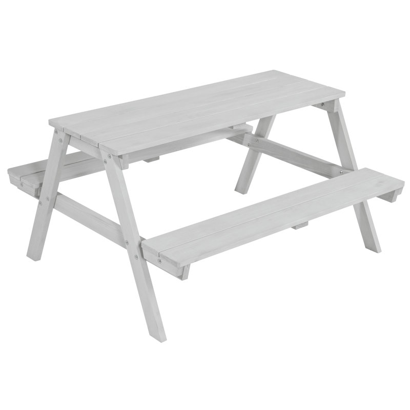 Deluxe Children'S Picnic Bench, Grey/Brown/Blue