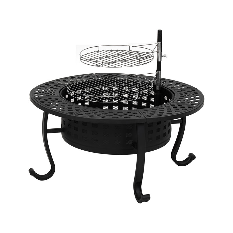 Round Iron Charcoal Smokeless Fire Pit