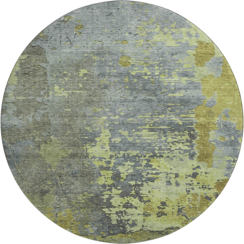 Premium Machine Washable Mehara AMF1702 Abstract Rug, Round 8'