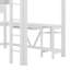 Lit mezzanine double en bois avec bureau, tablettes de rangement, DEL et station de charge-118028165