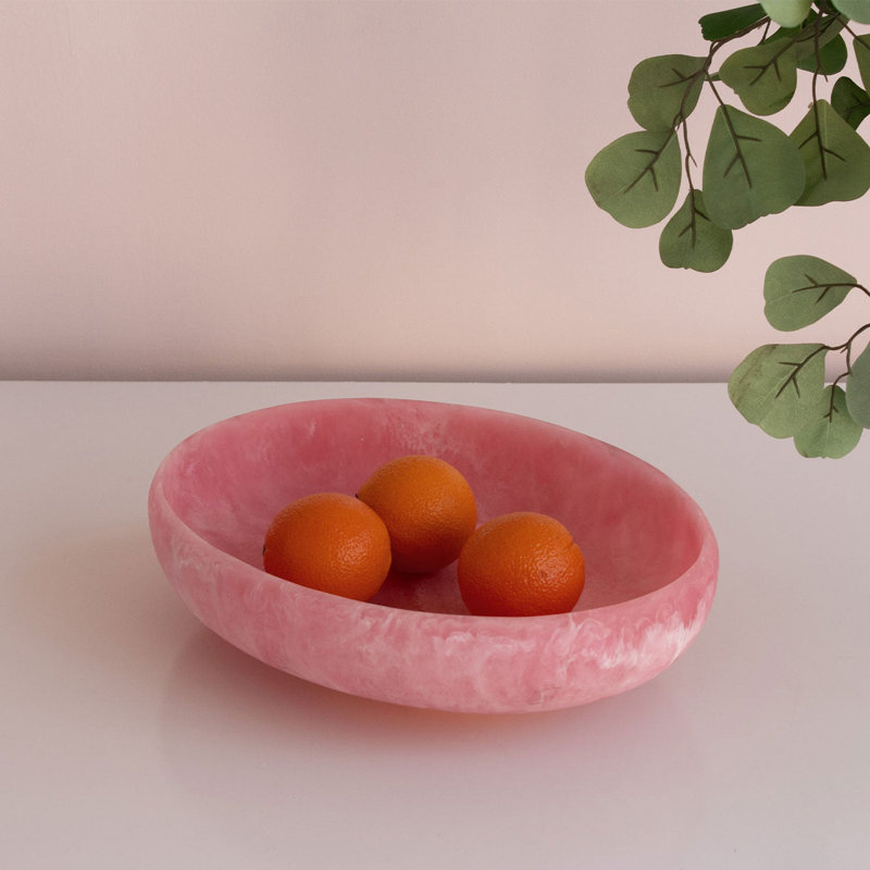 Grand bol ovale en résine RESIN, Framboise