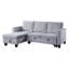 Canapé-lit modulaire réversible en velours gris clair de 82,5 po avec méridienne Nova-718583914