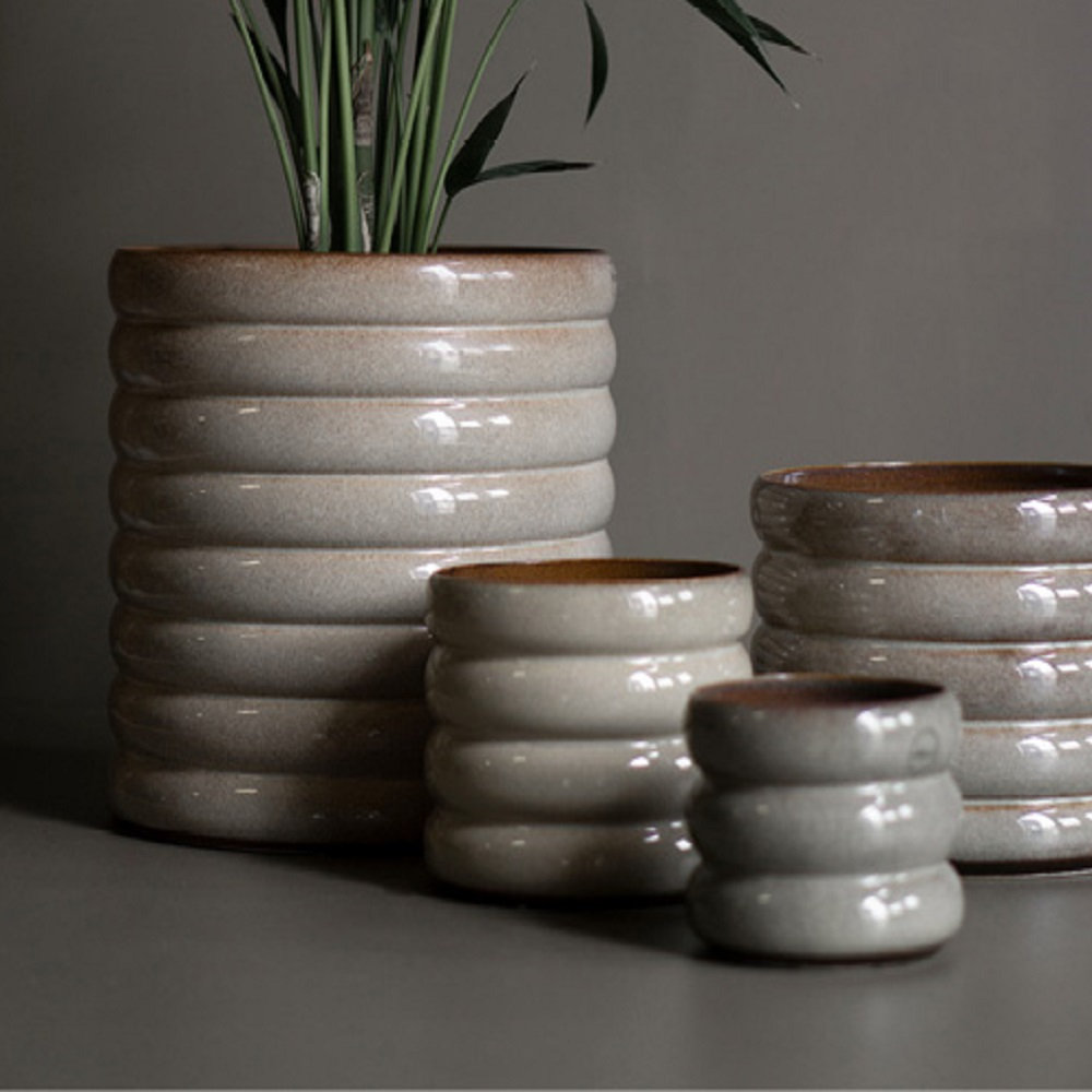 4" Ceramic Pot Planter, 3.94" H x 3.94" W x 3.94" D, White