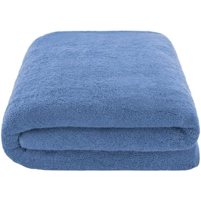 Soft Linen Oversized Bath Sheet 40X80 Extra Large For Bathroom, 600 GSM 100% Cotton Turkish Jumbo Bathsheet Towels For Adults, Electric Blue Bath Sheet