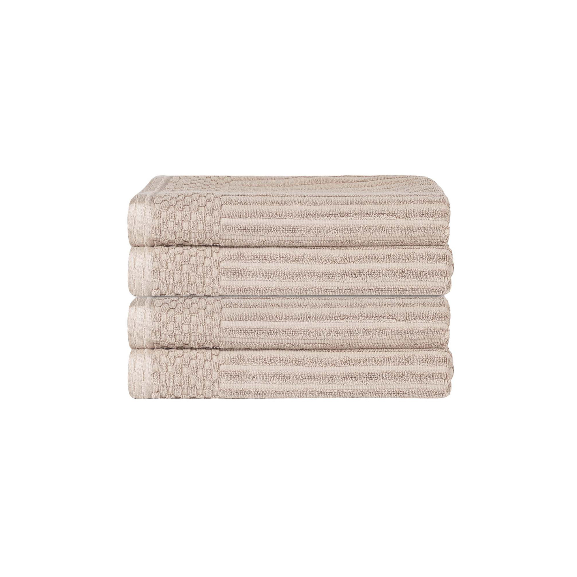 Ribbed Cotton Absorbent Heavyweight Bath Towel, Ivory