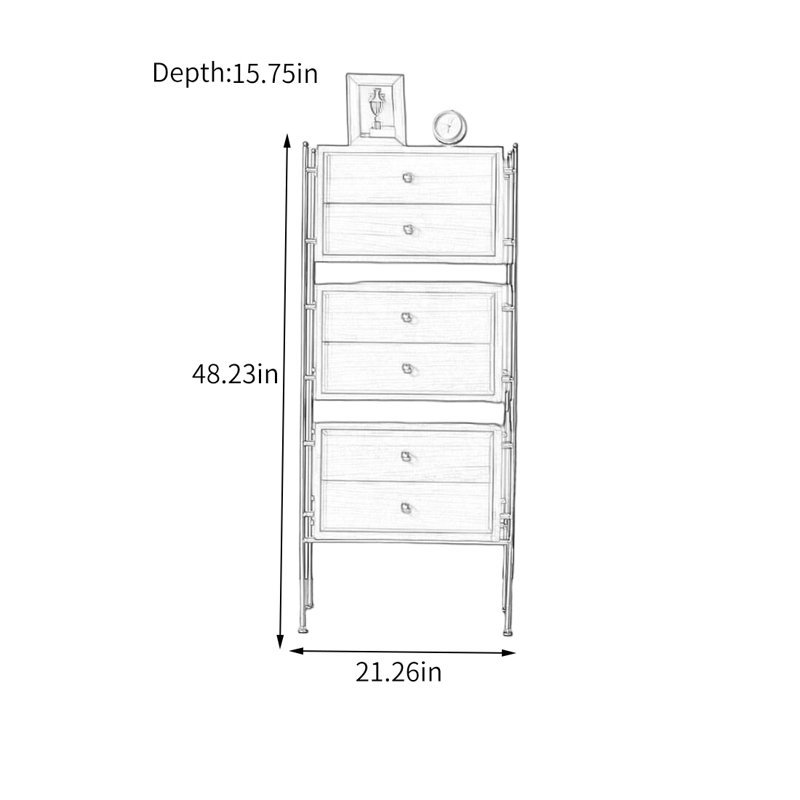 Elegant Six-Compartment Storage Cabinet