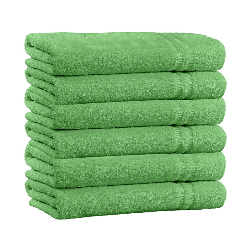 4 Pack 100% Cotton Bath Towels, Green