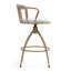 Tabouret de bar pivotant de 26 po de hauteur comptoir, ensemble de 2 sièges Kaitlin avec structure en métal, chaises de bar de style industriel moderne-957765857-957765855