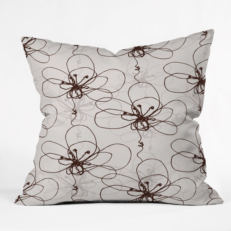 Coussin décoratif floral tonal, 16 po x 16 po