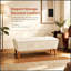 Banc ottoman rectangulaire en lin de 107 cm (42 pouces), repose-pieds bas moderne avec pieds fuselés en bois massif, meuble polyvalent pour entrée et chambre.