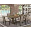 Ensemble de table de salle à manger 9 pièces comprenant une table rectangulaire en bois avec rallonge amovible et 8 chaises rembourrées en tissu kaki foncé-1396300600-1396300603-1485530361