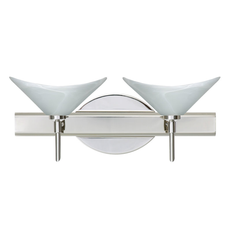 Éclairage pour meuble-lavabo 2 lumières Grainger, Nickel satiné, Marbre, Incandescent