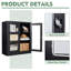 Armoire de rangement en métal avec 2 portes en verre et 2 tablettes réglables-957294108