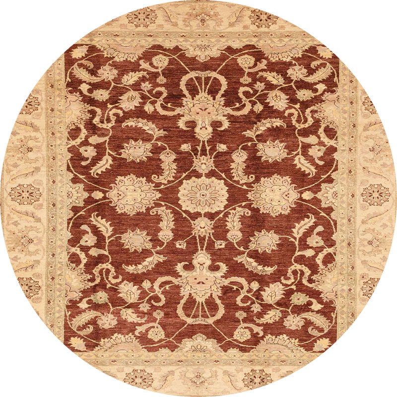 Tapis décoratif multicolore à motif abstrait, Rond 7 pi